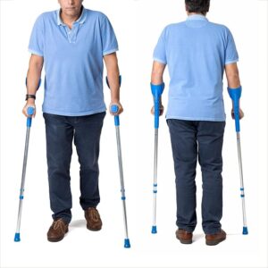 Pack de 2 muletas de aluminio regulables azul